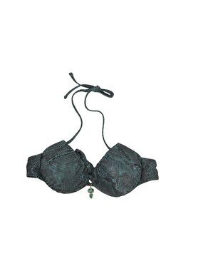 Orphe Jade Bikini Top in Dark Green Crocodile